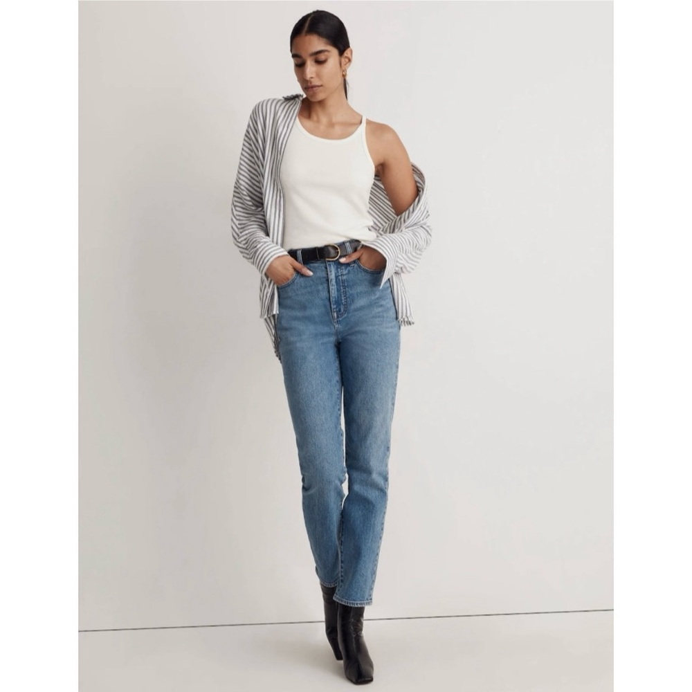 madewell the momjean in baskey wash medium blue sz 27/4